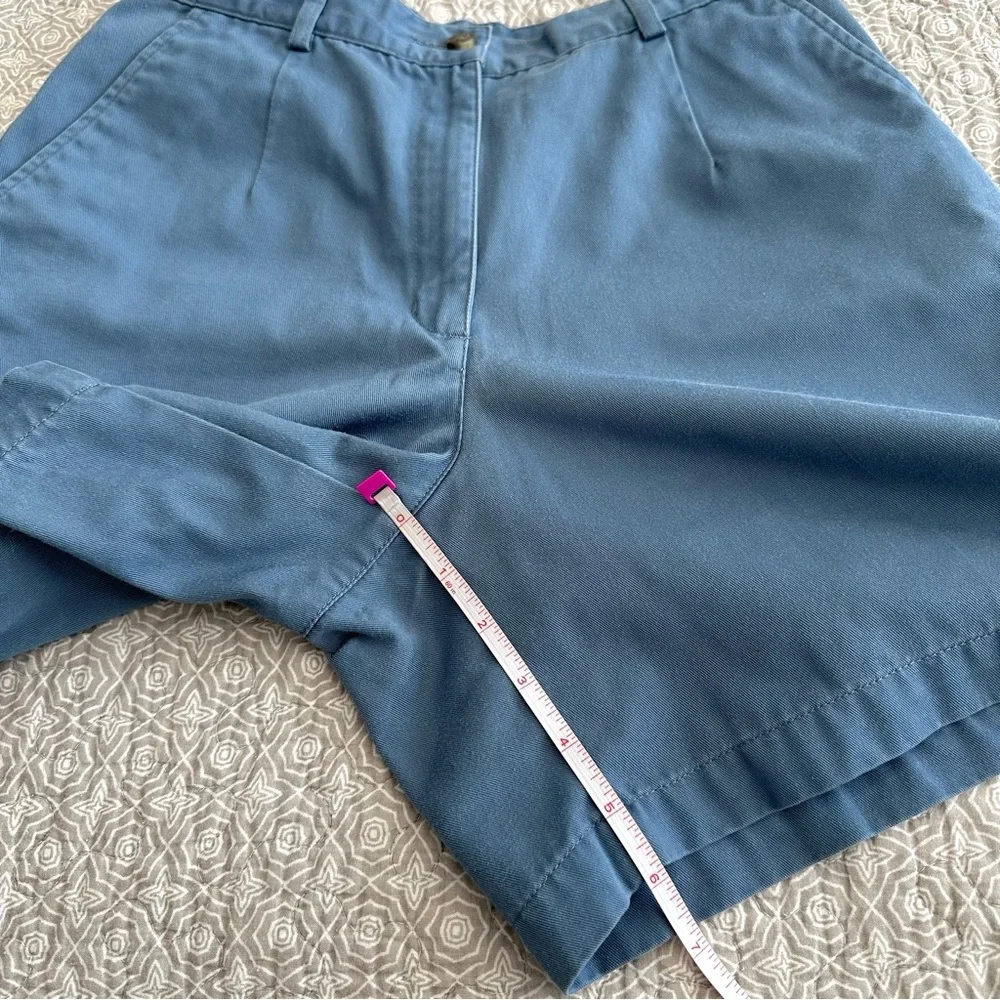 L.L. Bean Vintage Women's Chino Shorts Blue A-line High Waist Size 4 - Picture 9 of 10